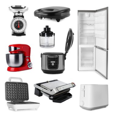 Karıştırıcı ve diğer ev aletleri beyaz, set