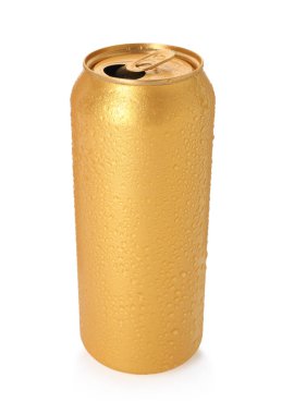 Beyaz teneke bir altın teneke kutu.