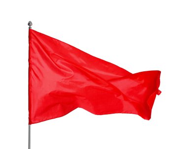 Beyaz arka planda bir kırmızı bayrak. Tasarım için model