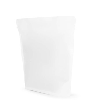 Bir fermuarlı stand-up kesesi beyaza izole edilmiş. Tasarım için model