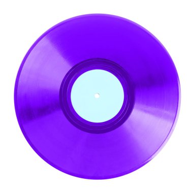 Beyaz arkaplanda bir renkli vinil plak