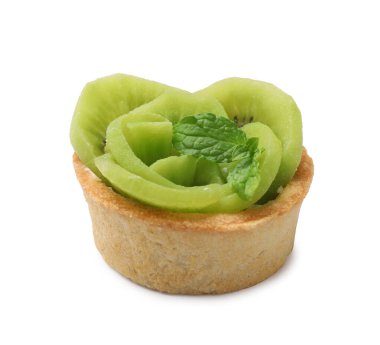 Kivili tart ve beyaz üzerine izole edilmiş nane şekeri. Tatlı nefis.