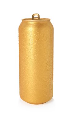 Beyaz teneke bir altın teneke kutu.