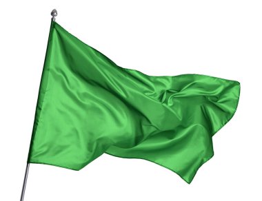 Beyaz arka planda bir yeşil bayrak. Tasarım için model