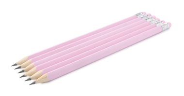 Many sharp graphite pencils isolated on white