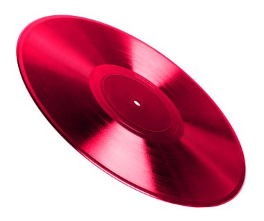 Beyaz arkaplanda bir renkli vinil plak