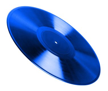 Beyaz arkaplanda bir renkli vinil plak