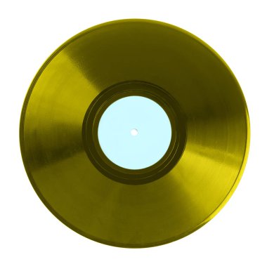 Beyaz arkaplanda bir renkli vinil plak