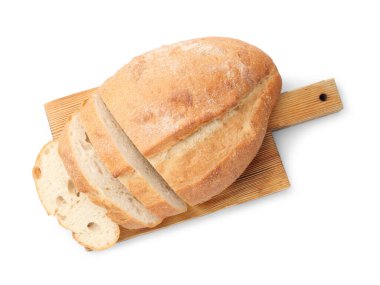 Ekmek dilimleri beyaza izole edilmiş, üst manzara