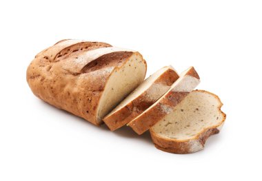 ekmek üzerine beyaz izole kesmek