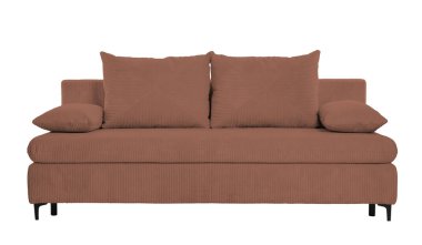 Kahverengi kanepe beyaza ıssız. Oturma odası için mobilyalar.