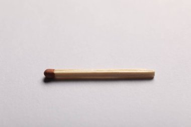 Gri arkaplanda kahverengi başlı bir eşleşme, yakın plan.