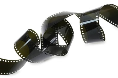 Fotoğraflı film şeridi beyaza izole edildi