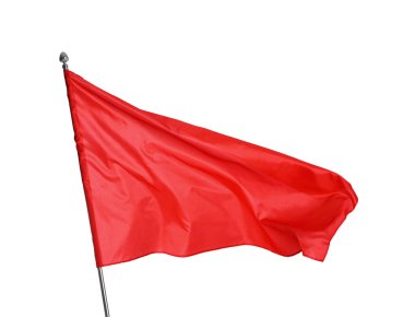 Beyaz arka planda bir kırmızı bayrak. Tasarım için model