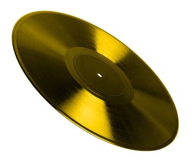 Beyaz arkaplanda bir renkli vinil plak