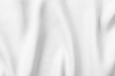 Arkaplan olarak beyaz kumaşın dokusu, üst görünüm