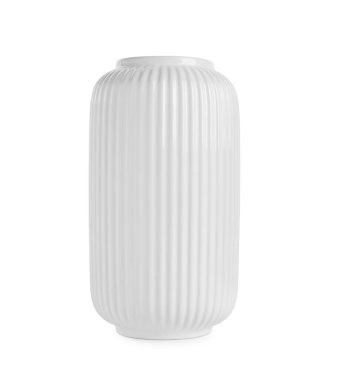 Beyaz üzerine izole edilmiş güzel bir seramik vazo.