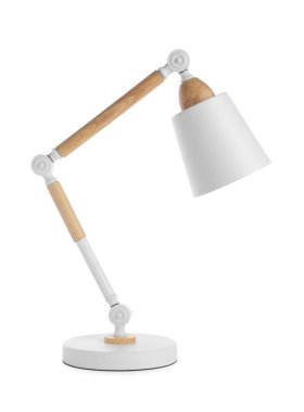 Modern masa lambası beyaza izole edilmiş.