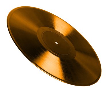 Beyaz arkaplanda bir renkli vinil plak