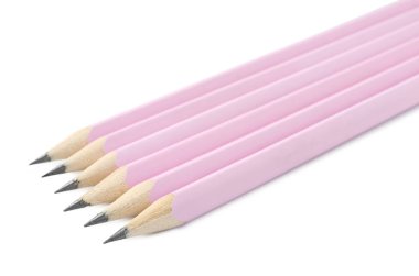 Many sharp graphite pencils isolated on white