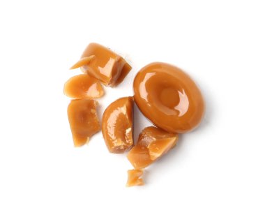 Beyaz manzaralı, tatlı karamel şekerler.