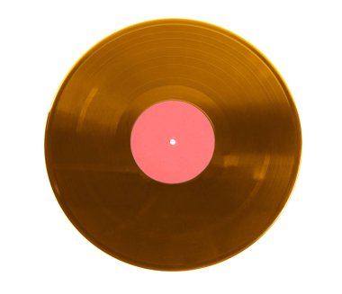 Beyaz arkaplanda bir renkli vinil plak