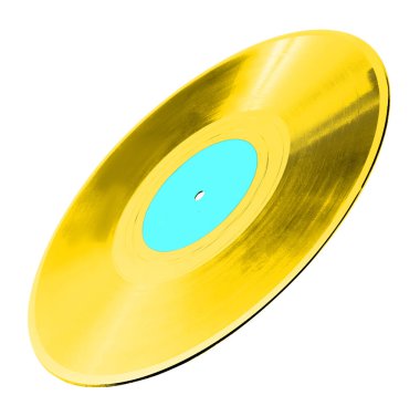 Beyaz arkaplanda bir renkli vinil plak