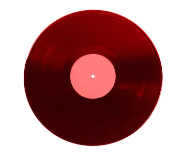 Beyaz arkaplanda bir renkli vinil plak