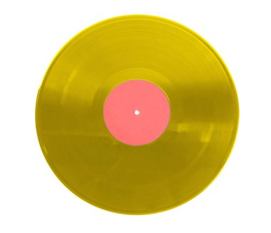 Beyaz arkaplanda bir renkli vinil plak