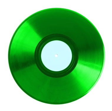 Beyaz arkaplanda bir renkli vinil plak
