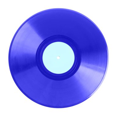 Beyaz arkaplanda bir renkli vinil plak