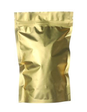 Bir fermuarlı stand-up kesesi beyaza izole edilmiş. Tasarım için model