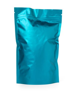 Bir fermuarlı stand-up kesesi beyaza izole edilmiş. Tasarım için model