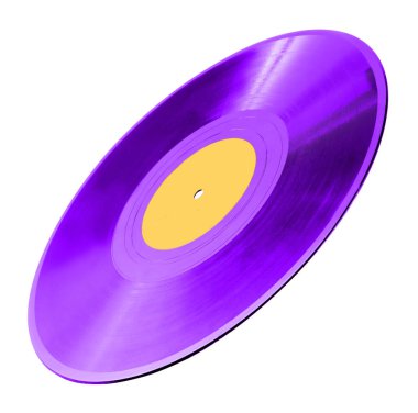 Beyaz arkaplanda bir renkli vinil plak