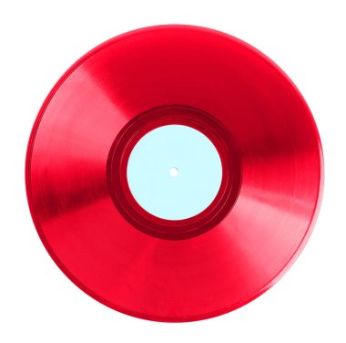 Beyaz arkaplanda bir renkli vinil plak