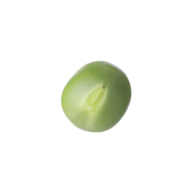 Bir taze yeşil bezelye beyazı izole edilmiş.