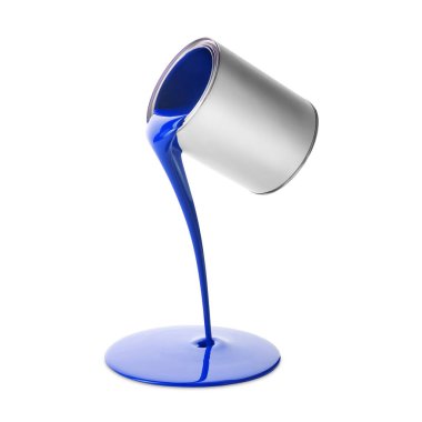 Beyaz arka planda mavi boya akıyor.