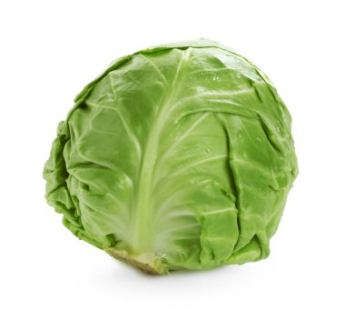 Taze yeşil lahana beyaza izole edilmiş.