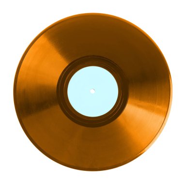 Beyaz arkaplanda bir renkli vinil plak