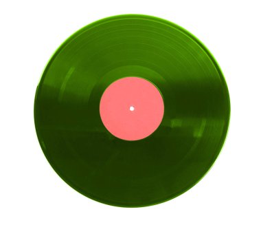 Beyaz arkaplanda bir renkli vinil plak