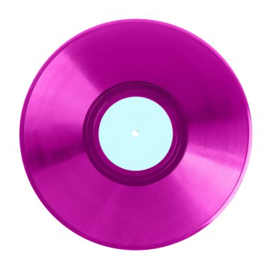 Beyaz arkaplanda bir renkli vinil plak