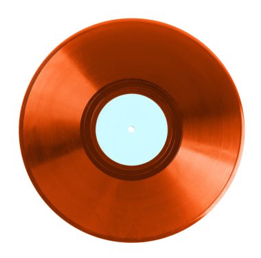 Beyaz arkaplanda bir renkli vinil plak