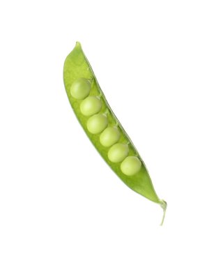 Beyaz kabukta taze yeşil bezelyeler.