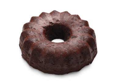 Beyaz üzerine izole edilmiş çikolatalı kek.