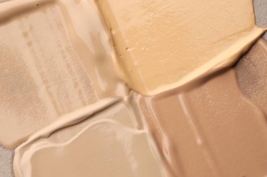 Arkaplan olarak renkli cilt temelleri, üst görünüm