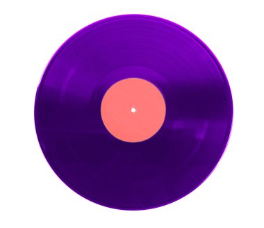 Beyaz arkaplanda bir renkli vinil plak