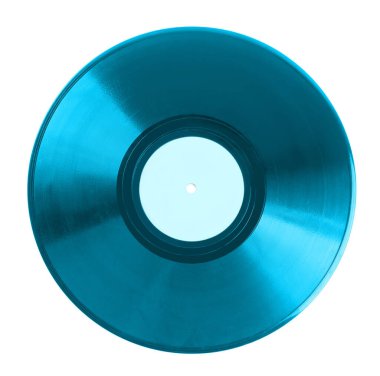 Beyaz arkaplanda bir renkli vinil plak