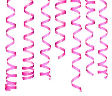 Beyaz arka planda pembe yılanlı flamalar. Parti dekoru