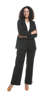 Beyaz arka planda profesyonel psikolog portresi