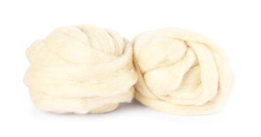 Beyazda izole edilmiş hissetmek için yumuşak yün